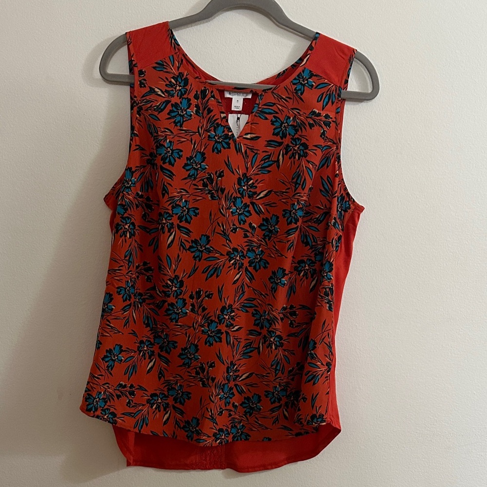 Market & Spruce Liano Mixed Material Back Detail Top